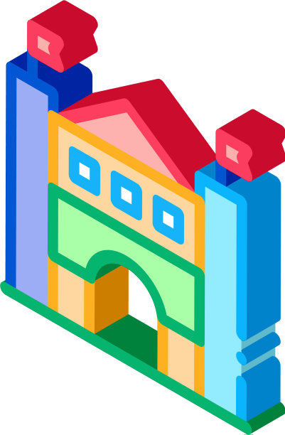 城堡游乐园等距图标图片下载