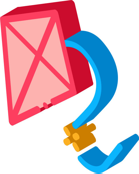 放飞风筝等距图标图片下载