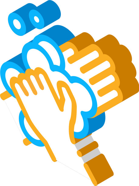 肥皂泡沫洗手等距图标图片下载