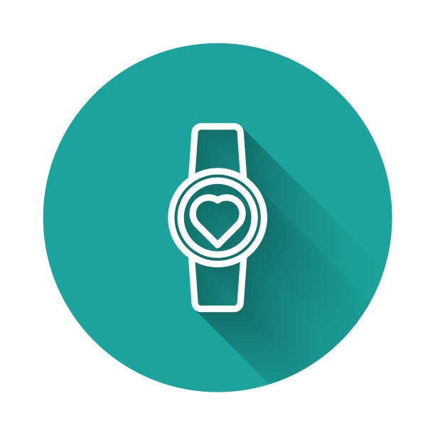 白线智能手表显示心跳率图片下载