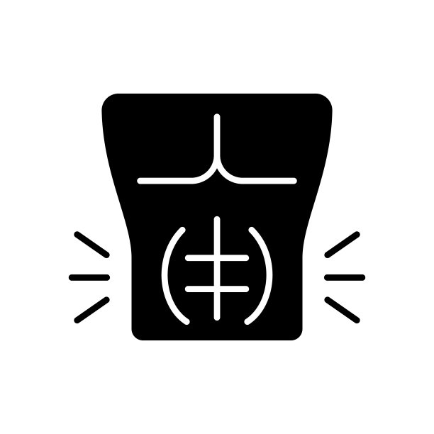 腹肌拉伤黑色字形图标图片下载