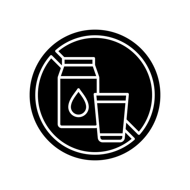 乳糖不耐症黑色字形图标图片下载
