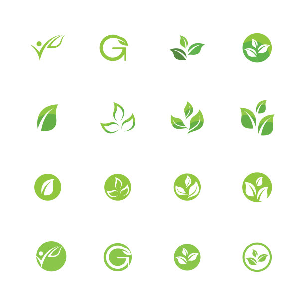 标志绿色树叶生态图片下载