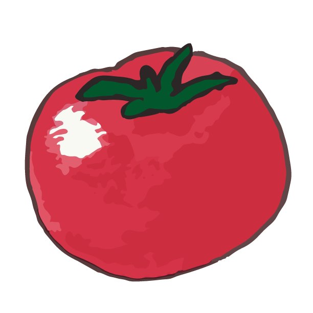 红色的西红柿。手工绘制体积，矢量。图片下载