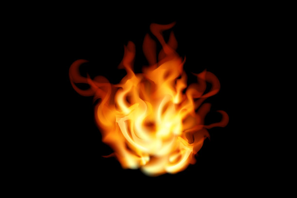 黑色背景上有火。图片下载