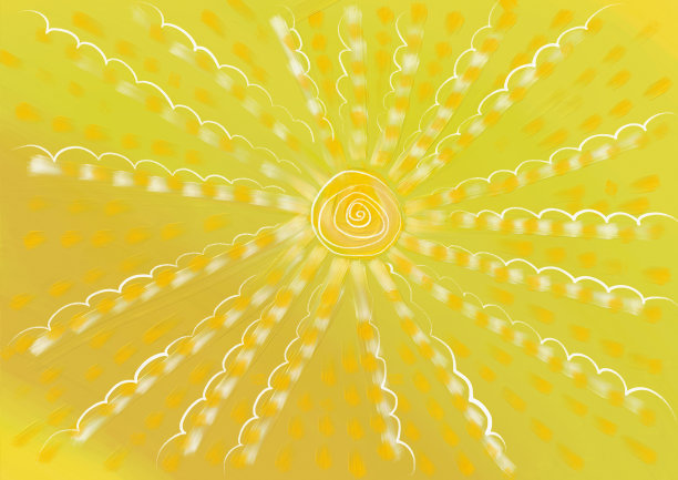 背景，画布上的油画，明亮的黄色太阳图片下载