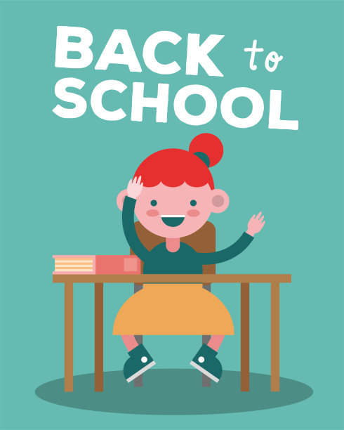 课桌上的小女生，漫画人物图片下载