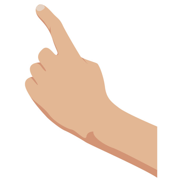 指向的手。手触摸。孤立在白色的。平的风格。容易编辑。白色背景。矢量图图片下载