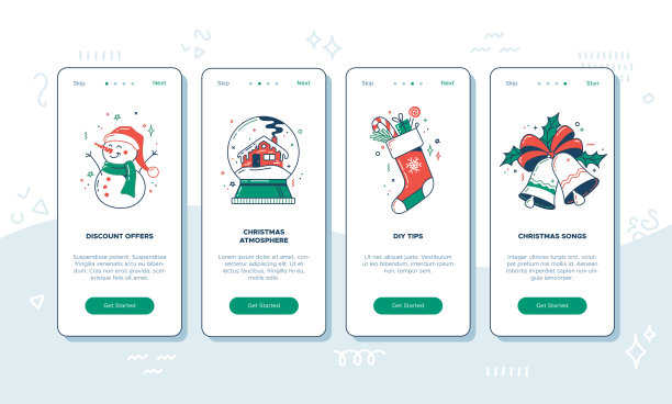 白色背景下的圣诞装饰图片下载