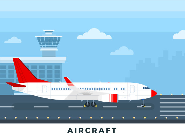 飞机在跑道平坦处图片下载