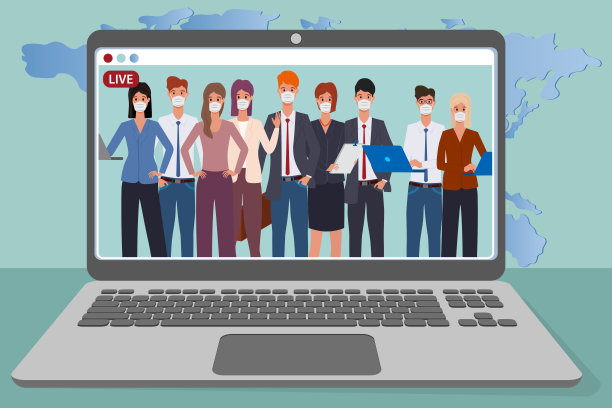 新冠肺炎疫情期间，一群商人开会图片下载