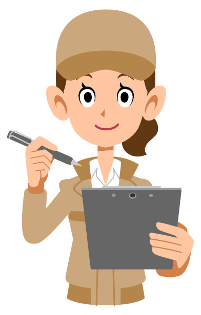 女员工带着写字板和笔图片下载