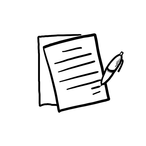 手绘涂鸦工作合同孤立卡通图片下载