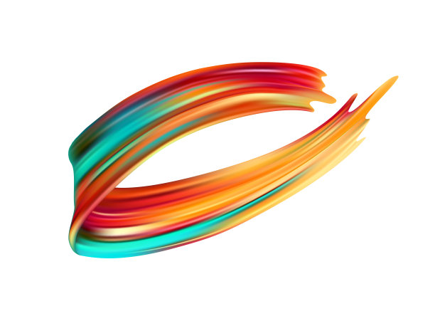 色彩笔触油或丙烯漆设计元素。矢量图图片下载