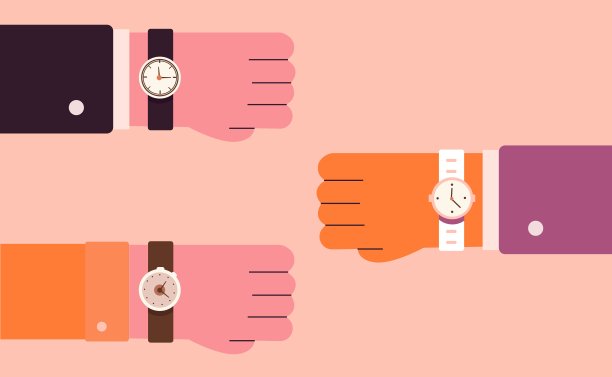 远程工作说明时间检查。检查时间杆，设定守时的期望。图片下载