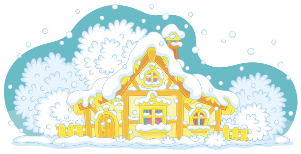 雪夜的小木屋图片下载