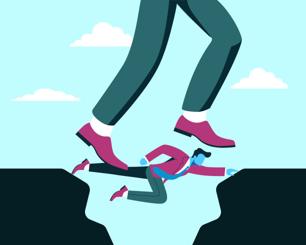 团队协助克服危机的概念。在同志们的帮助下跨越突如其来的财政鸿沟。图片下载