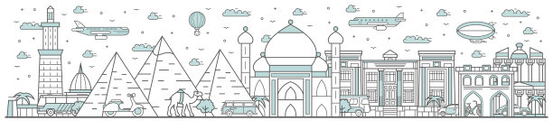 埃及的天际线城市景观与著名的建筑图片下载