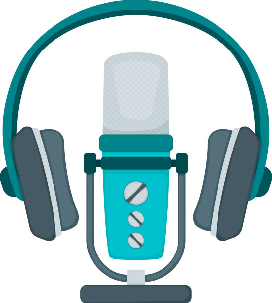 专业的无线电麦克风和耳机图片下载