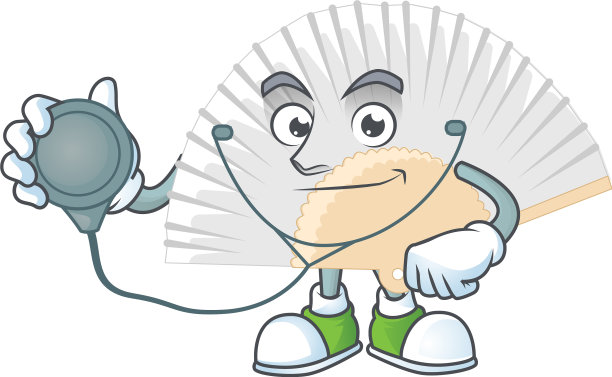 白色中国折扇，医生装图片下载