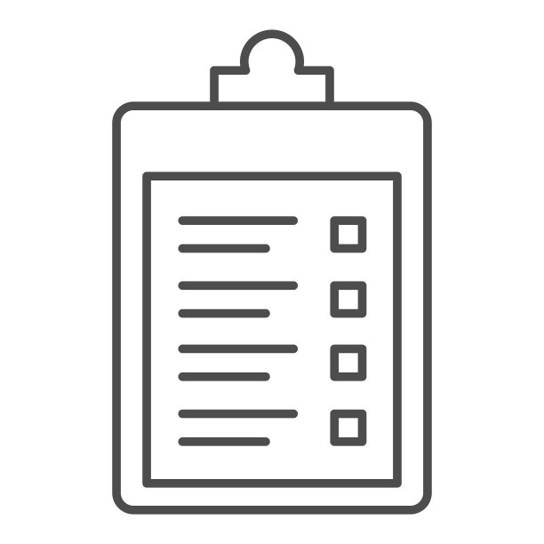 带有检查表细线图标希思的剪贴板图片下载