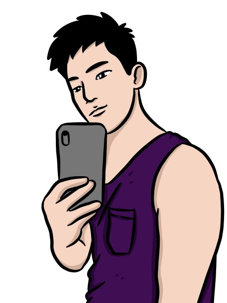 卡通可爱的男人在白色的背景图片下载