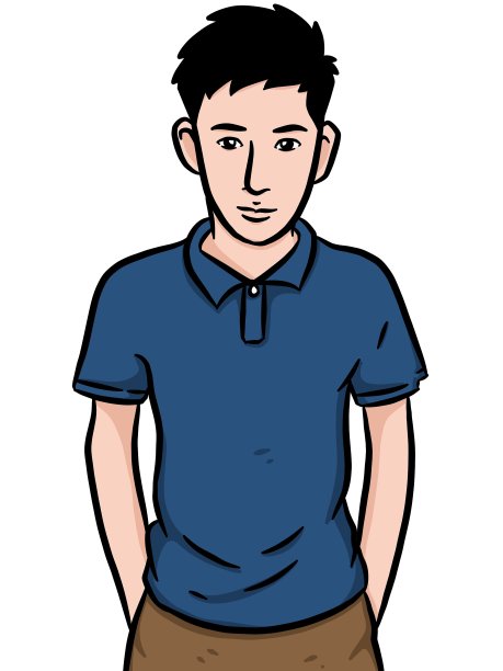 卡通可爱的男人在白色的背景图片下载