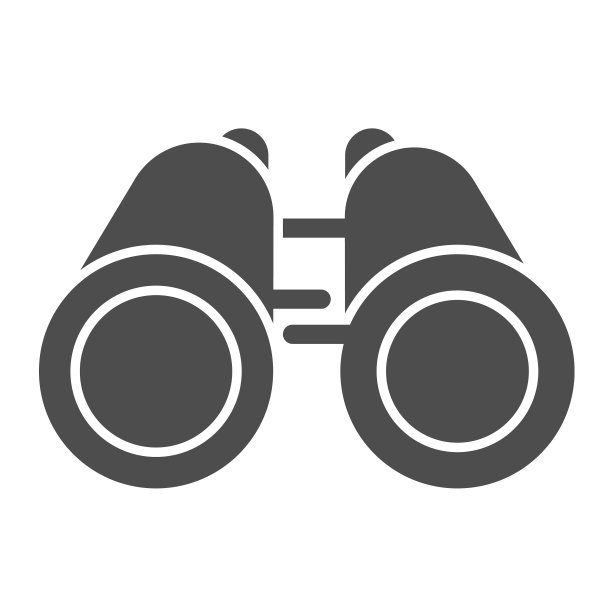 双筒望远镜固体图标海洋概念双筒图片下载