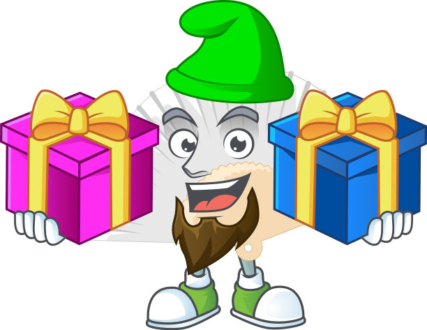 可爱的白色中国折扇伸出舌头图片下载