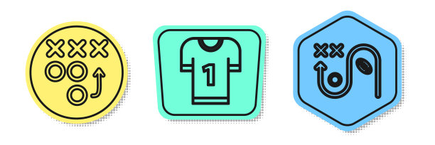 定线规划战略概念，美式足球球衣规划战略概念。颜色的形状。向量图片下载