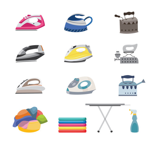 现代和古董衣服熨斗套洗衣和图片下载