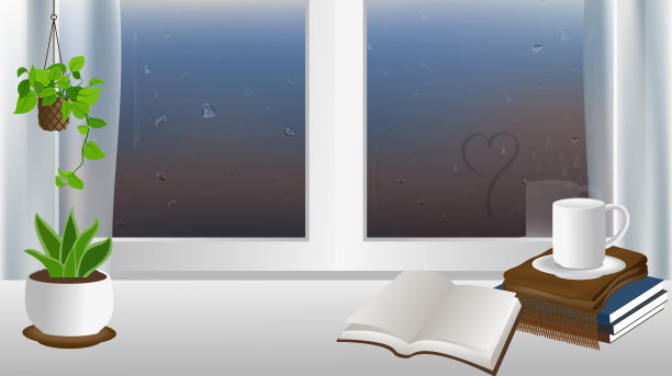 季风概念，窗边阅读角图片下载