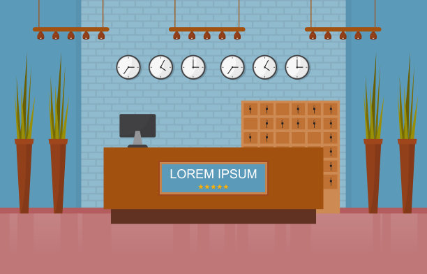 酒店入住，前台扫把图片下载