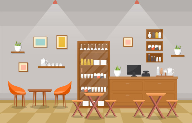 现代咖啡厅咖啡厅室内家具图片下载