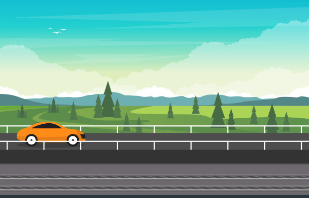 公路与铁路联运列车图片下载