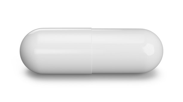 3D渲染胶囊白色药丸孤立在白色背景图片下载