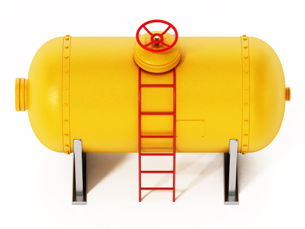 钢制压力罐隔离在白色上图片下载