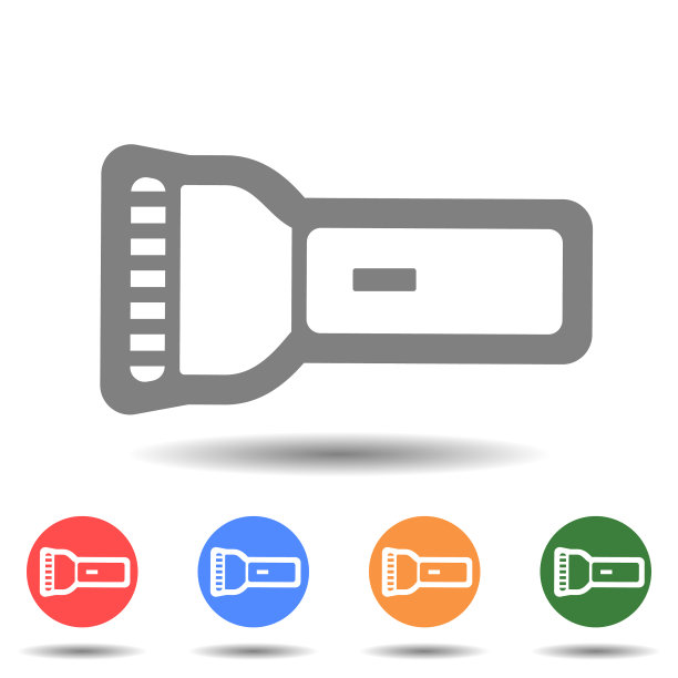 手电筒手灯矢量图标图片下载