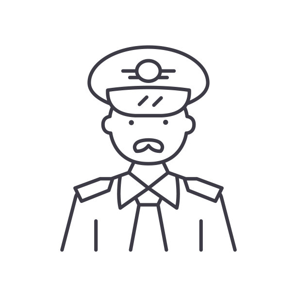 空中飞行员图标，线性孤立的插图，细线矢量，网页设计标志，轮廓概念符号与可编辑的笔触在白色的背景。图片下载