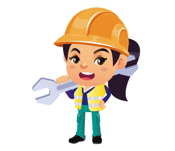 一组不同姿势的工人图片下载