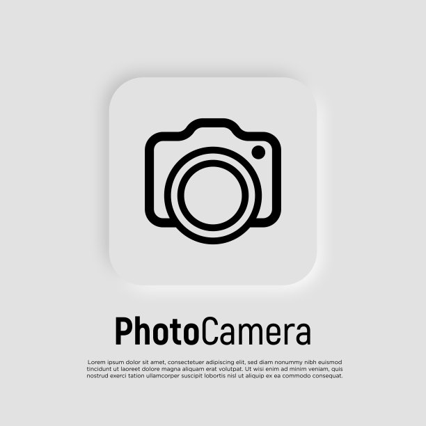 相机细线图标。照片的标志。现代矢量插图摄影师标志，移动应用程序，电子商店。图片下载