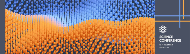 科学会议。具有动态效果的波浪面。可用于在线课程、大师班、研讨会、演示、网络研讨会或讲座。矢量插图。3 d矢量插图。图片下载