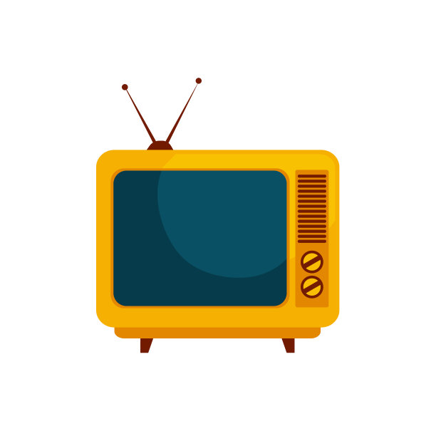 复古电视孤立的白色背景。图片下载