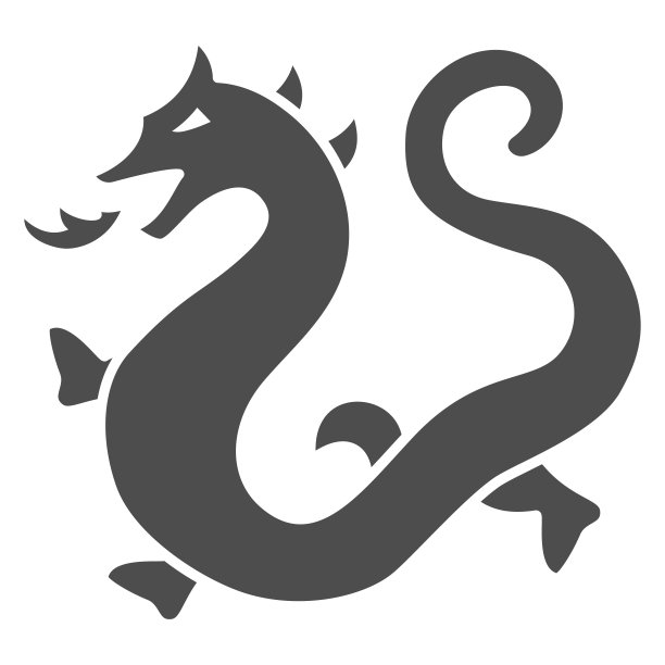 中国龙固体图标，中国中秋节的概念，龙从传奇标志在白色的背景，魔术龙从中国图标在字形风格的网页设计。矢量图形。图片下载