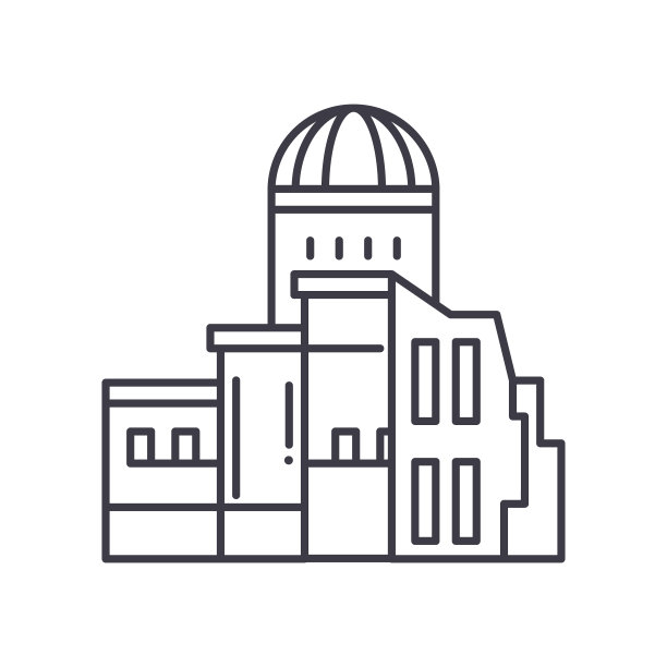 亚洲神社图标，线性孤立的插图，细线矢量，网页设计标志，轮廓概念符号与可编辑的笔触在白色的背景。图片下载