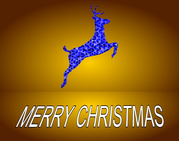 圣诞贺卡圣诞与驯鹿- 3D插图图片下载