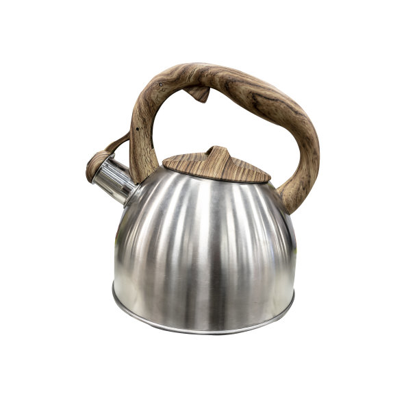 照片金属茶壶孤立在白色背景图片下载