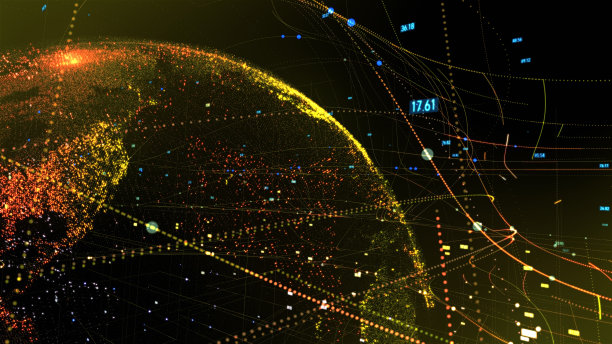 数字地球与数据网格图片下载