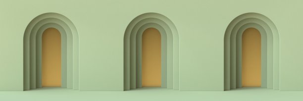 抽象背景三扇门3D图片下载