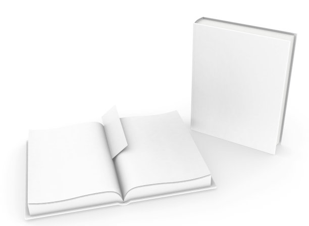 模板空精装书模型设置白色背景图片下载